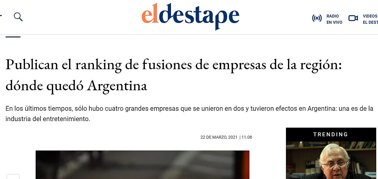 Publican el ranking de fusiones de empresas de la regin: dnde qued Argentina